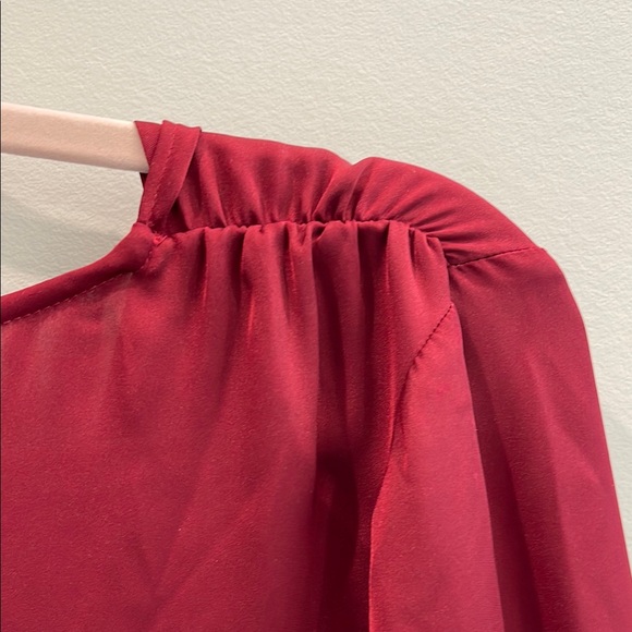 Express Elegant Burgundy Wrap Dress Size S - Picture 6 of 10